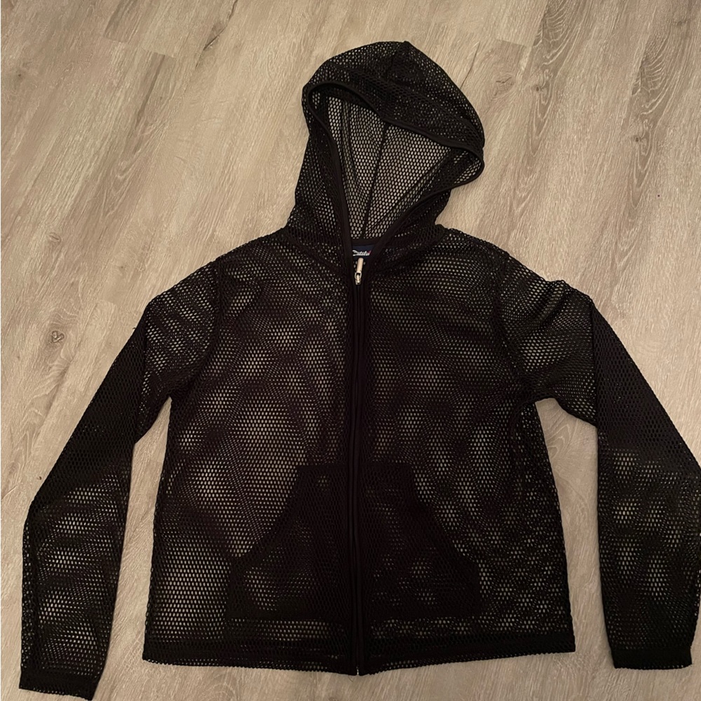 Rave Fishnet Zip-Up Hoodie